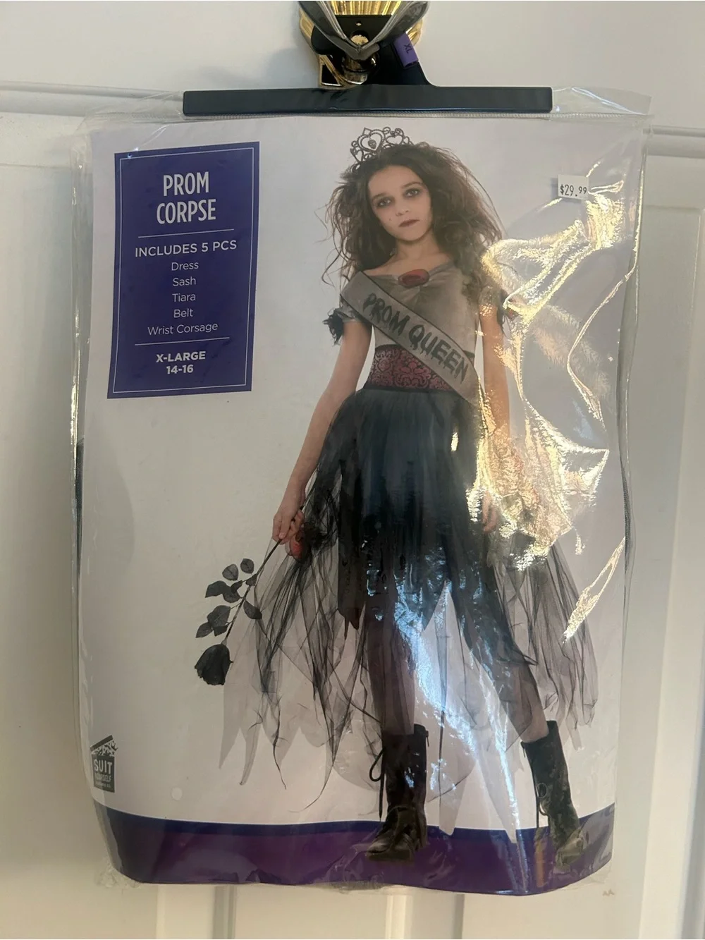 Prom Corpse Black Girls' Prom Queen Costume with Sash